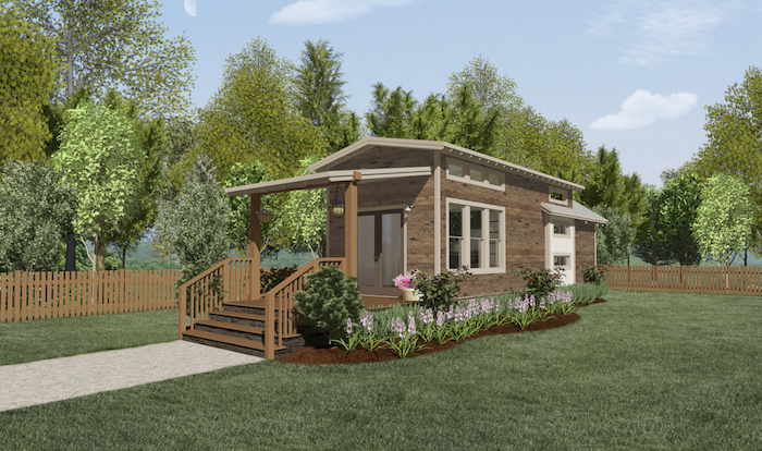 The Alexander (model LS-101) — 399 sqft park model tiny home, family farmhouse with sleeping loft